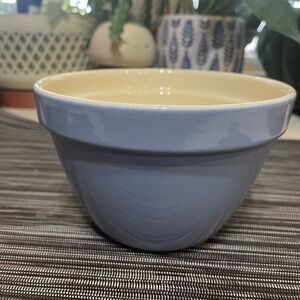 Crate & Barrel Blue Stoneware Bowl Made in Portugal Modern Minimalist 5.5”x3.6”